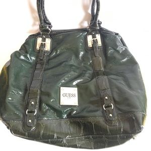 Guess Green Patent Leather Crocodile Bag